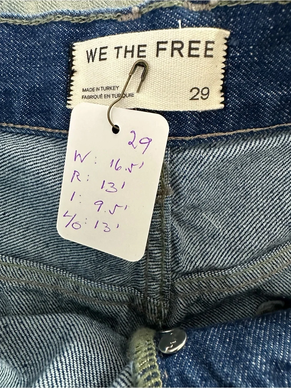 NEW Free People We The Free Montana Dark Rinse Blue Denim Jean  Long Shorts 29